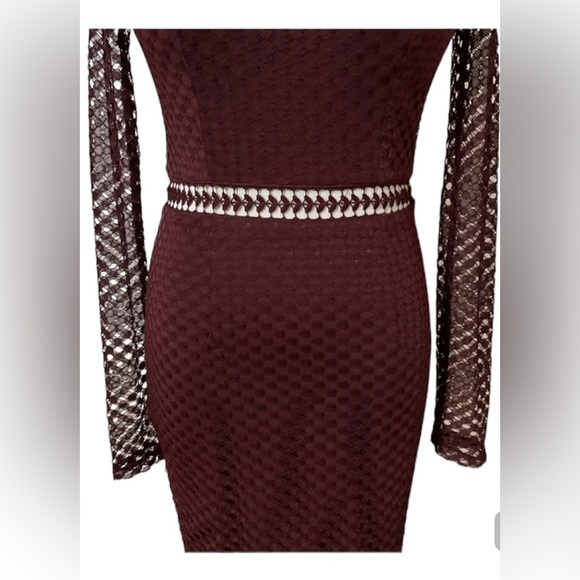 Hello Molly Witness Dress Burgundy Size 12 Mini Dress Back Exposed Zipper - Picture 8 of 12